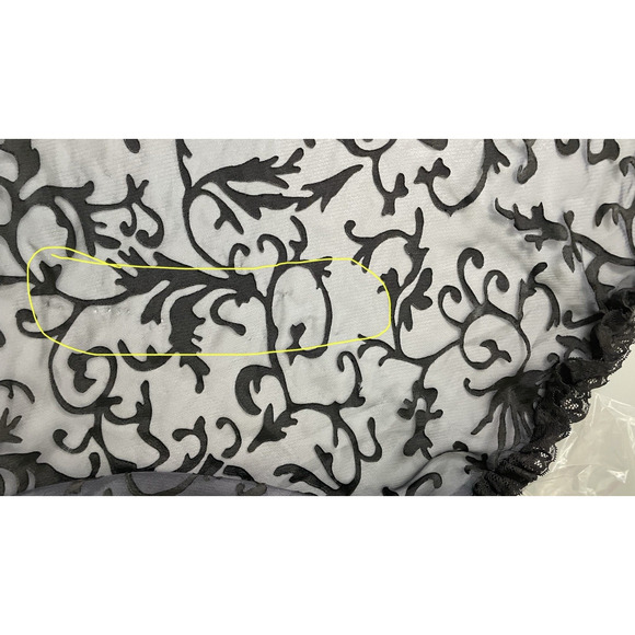 Lace Sheer Kimono Coverup Robe M 8 Whimsigoth Dark Ruffle Dress Gown Costume Wed - Picture 10 of 12